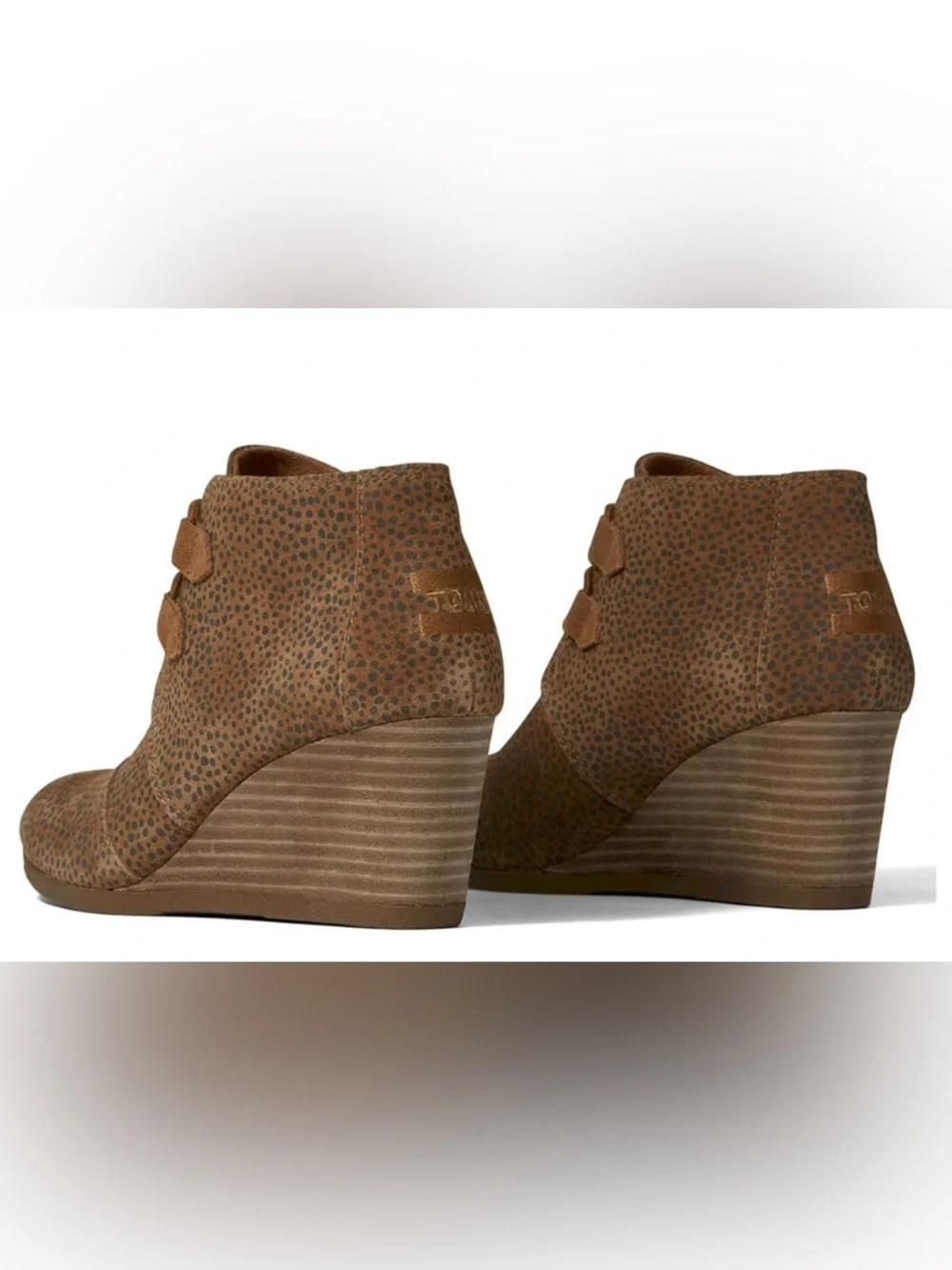 NWT Toms Brown Suede Wedge Ankle Bootie